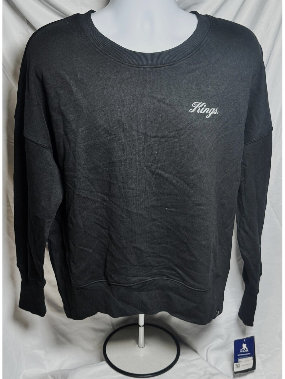 Los Angeles Kings Adrian Kempe #9 Black Script Sweatshirt Women's Medium NWT - Picture 2 of 7